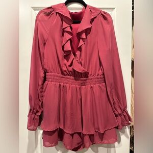 Magenta long sleeve romper